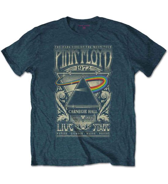 Pink Floyd: Carnegie Hall Poster - Denim Blue T-Shirt