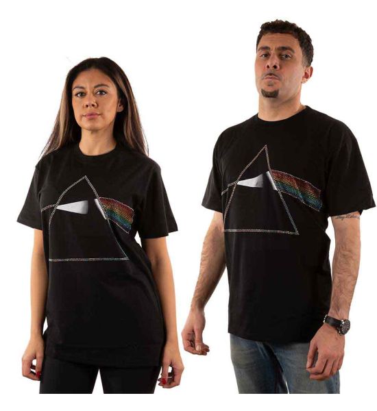 Pink Floyd: Dark Side of the Moon (Embellished) - Black T-Shirt