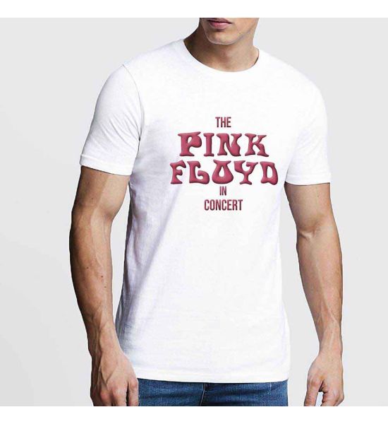 Pink Floyd: In Concert (Hi-Build, Puff Print) - White T-Shirt