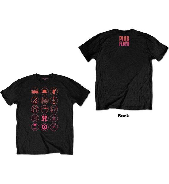 Pink Floyd: Symbols (Back Print) - Black T-Shirt