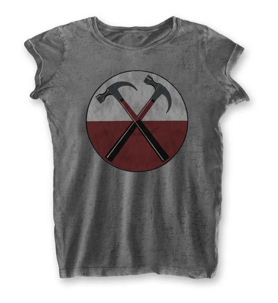 Pink Floyd: The Wall Hammers (Burnout) - Ladies Charcoal Grey T-Shirt