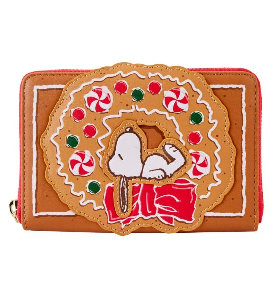 Loungefly Peanuts: Snoopy Gingerbread Wreath Zip Around Wallet