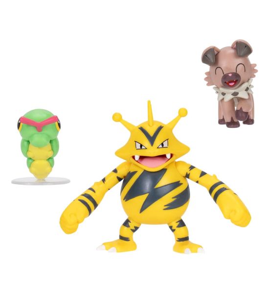 Pokémon: Caterpie, Rockruff, Electabuzz Battle Figure Set Figure 2-Pack