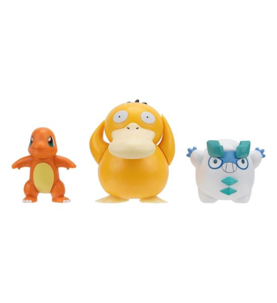 Pokémon: Charmander #4, Galarian Darumaka, Psyduck Battle Figure Set 3-Pack (5cm)