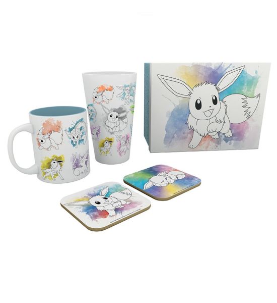 Pokémon: Eevee Mug, 400ml Glass & 2 Coasters Collectable Gift Box