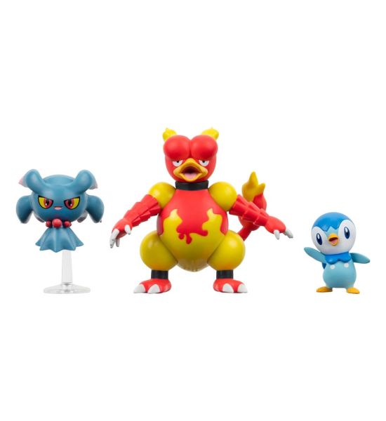 Pokémon: Piplup, Misdreavus, Magmar Battle Figure Set 3-Pack (5cm)