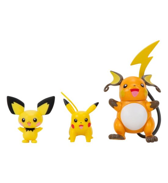 Pokémon Select: Pichu, Pikachu, Raichu Evolution 3-Pack Action Figures Preorder