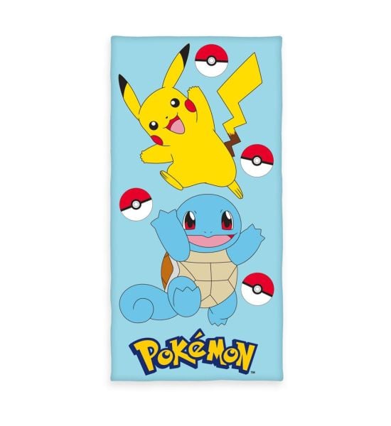 Pokemon: Pikachu & Squirtle Velour (75 x 150cm) Preorder