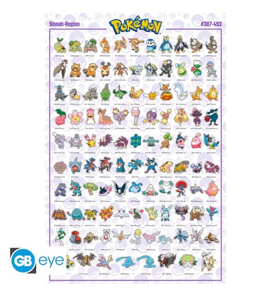 Pokemon: Sinnoh Pokemon English Poster (91.5x61cm)