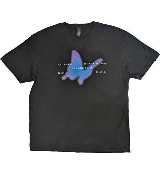 Post Malone: Pink Butterfly 2023 Tour - Black T-Shirt