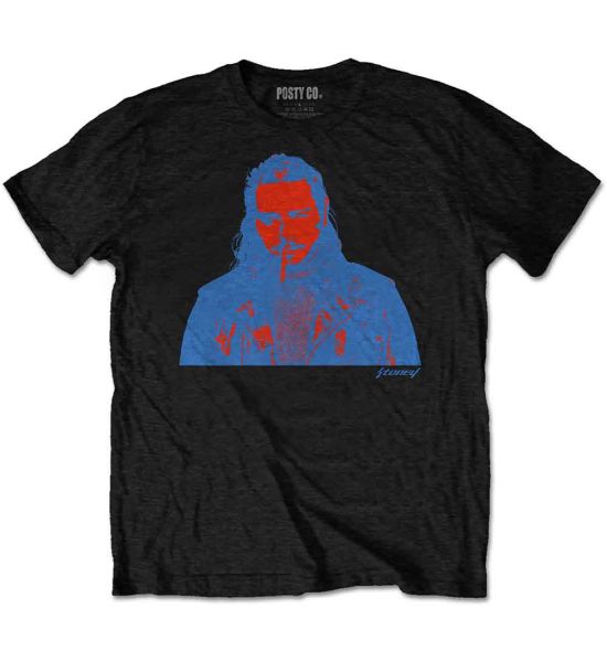 Post Malone: Red & Blue Photo - Black T-Shirt