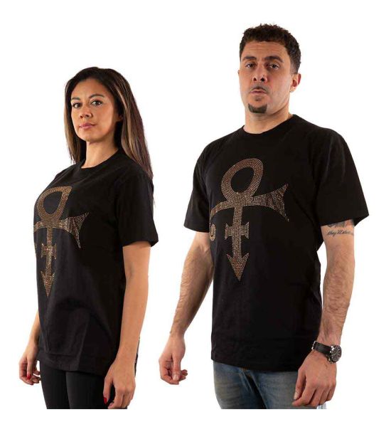 Prince: Gold Symbol (Embellished) - Black T-Shirt