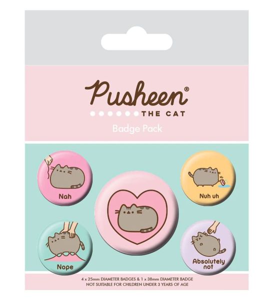 Pusheen: Nah Pin-Back Buttons 5-Pack Preorder