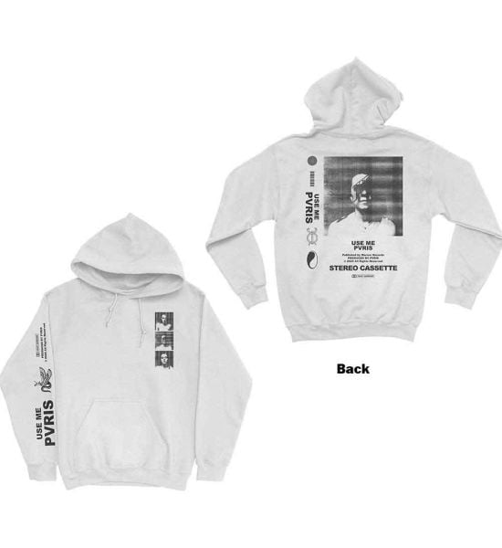 PVRIS: Use Me Copyright (Back Print, Sleeve Print) - White Pullover Hoodie