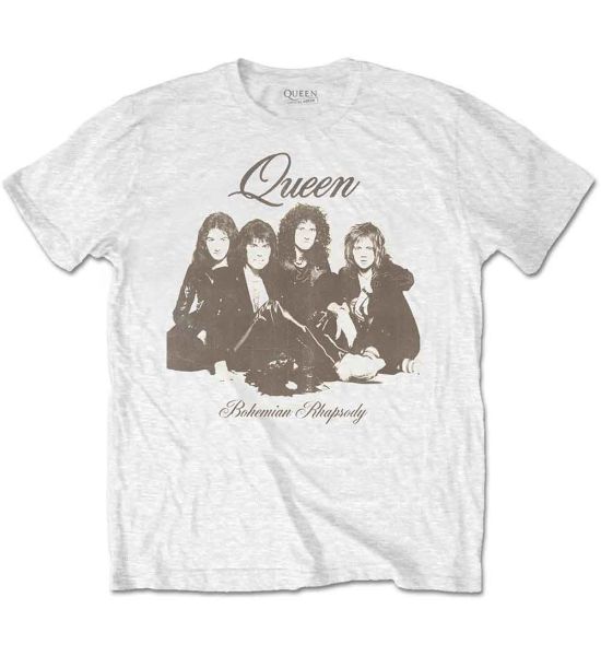 Queen: Bo Rhap Portrait - White T-Shirt