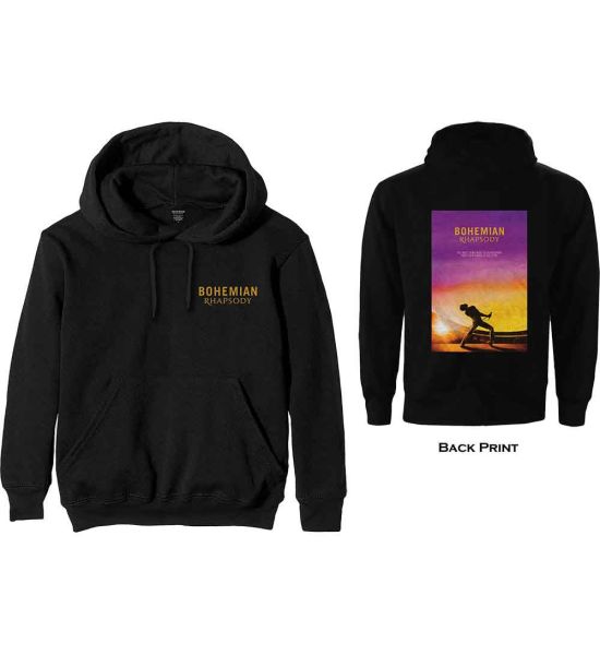 Queen: Bohemian Rhapsody Movie Poster (Back Print) - Black Pullover Hoodie