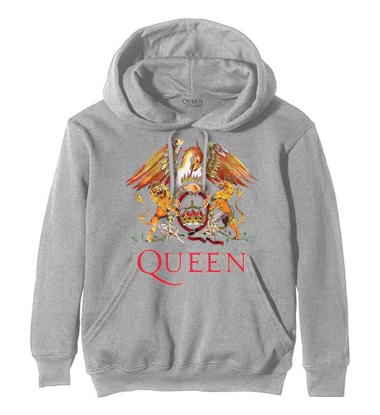 Queen: Classic Crest - Grey Pullover Hoodie