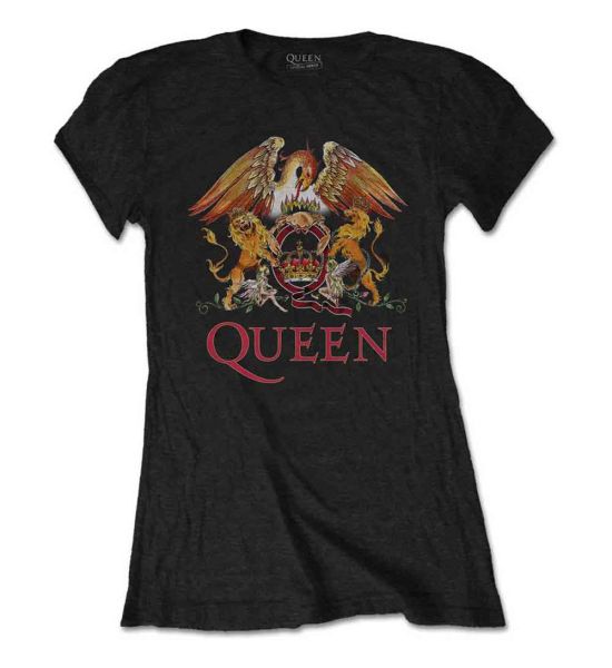 Queen: Classic Crest - Ladies Black T-Shirt