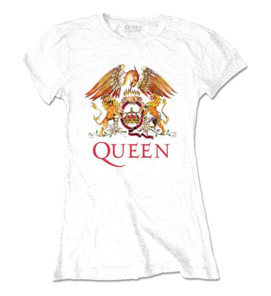 Queen: Classic Crest - Ladies White T-Shirt