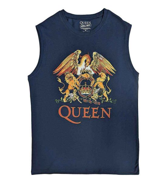 Queen: Classic Crest - Navy Blue T-Shirt