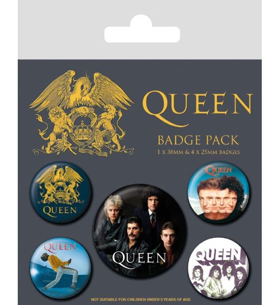 Queen: Classic Pin-Back Buttons 5-Pack Preorder