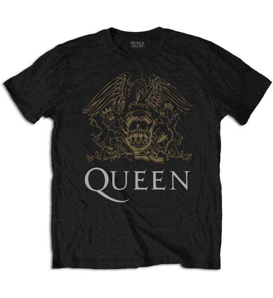 Queen: Crest - Black T-Shirt