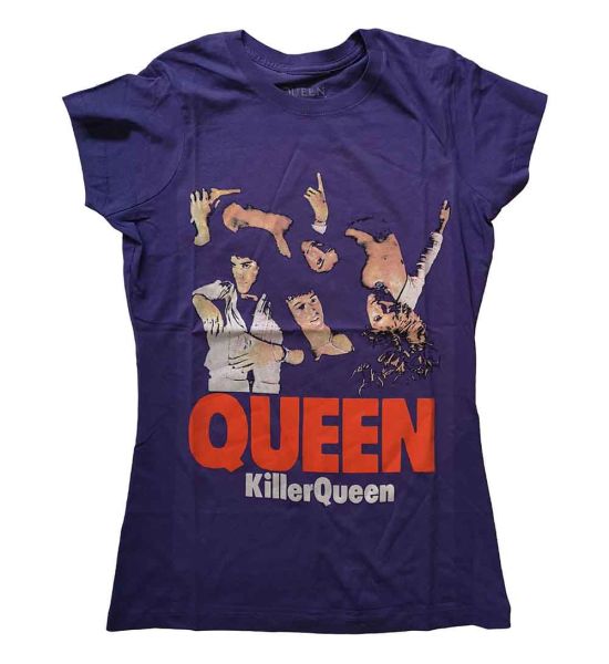 Queen: Killer Queen - Ladies Purple T-Shirt