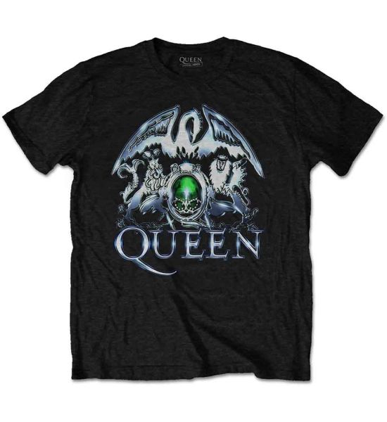 Queen: Metal Crest - Black T-Shirt