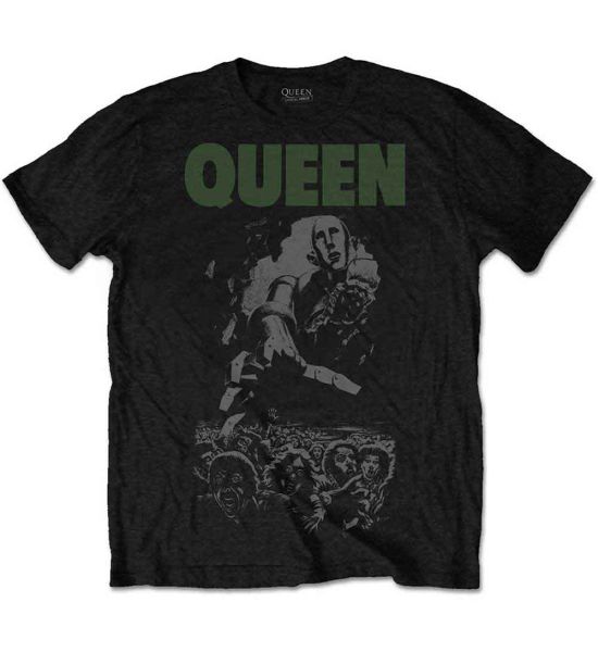 Queen: News of the World 40th Full Cover - Black T-Shirt