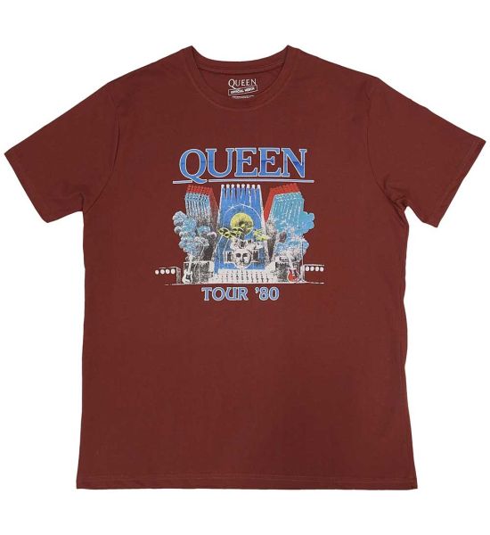 Queen: Tour '80 - Red T-Shirt