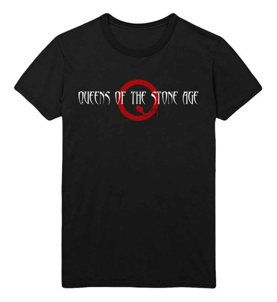 Queens Of The Stone Age: Text Logo - Black T-Shirt