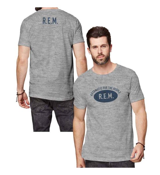 R.E.M.: Automatic (Back Print) - Grey T-Shirt