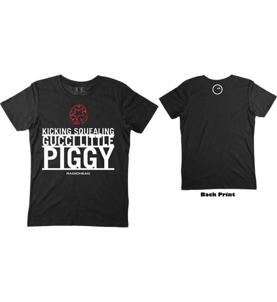 Radiohead: Gucci Piggy (Back Print) - Black T-Shirt