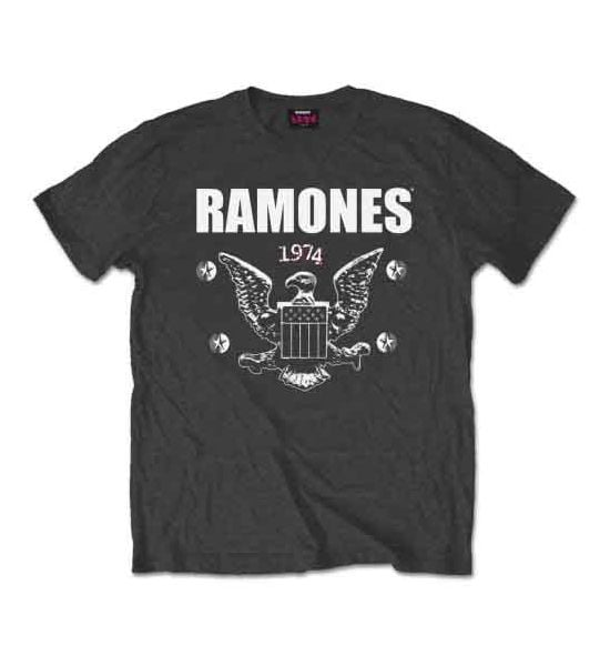 Ramones: 1974 Eagle - Charcoal Grey T-Shirt