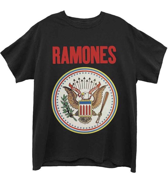 Ramones: Full Colour Seal - Black T-Shirt