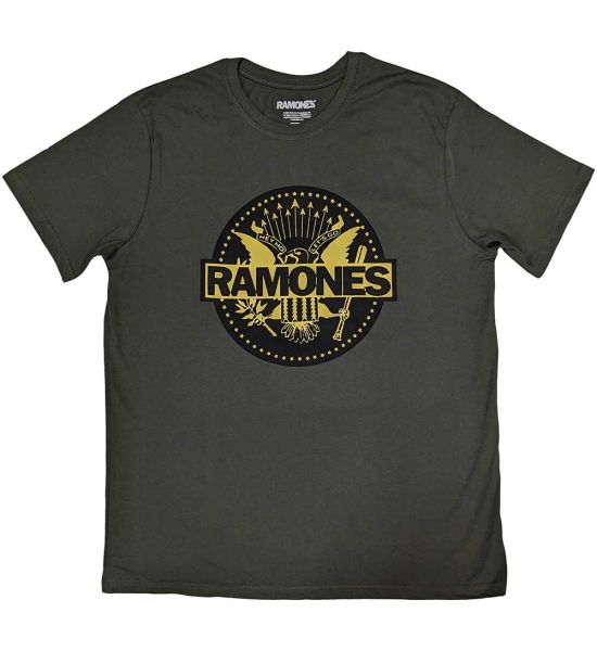 Ramones: Gold Seal - Green T-Shirt