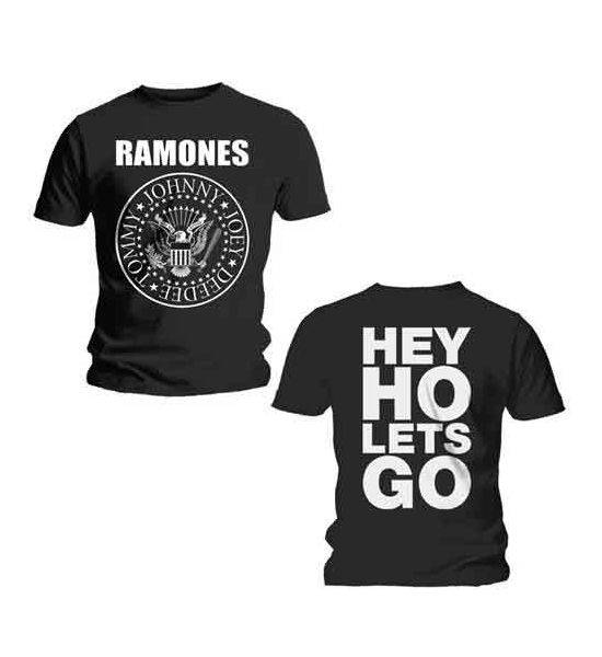 Ramones: Hey Ho (Front & Back) (Back Print) - Black T-Shirt