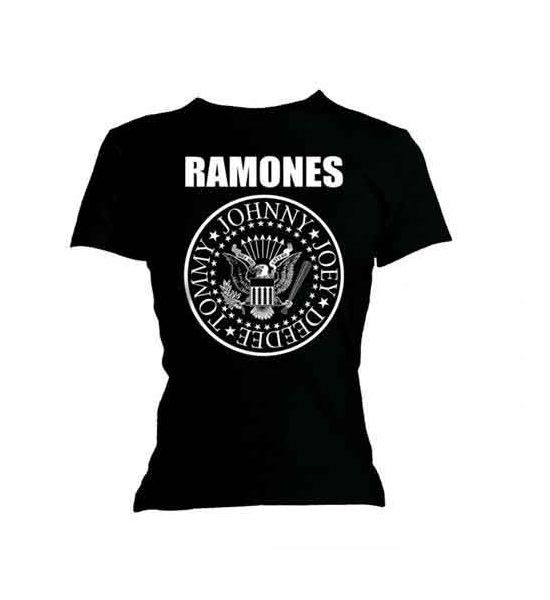 Ramones: Seal (Skinny Fit) - Ladies Black T-Shirt