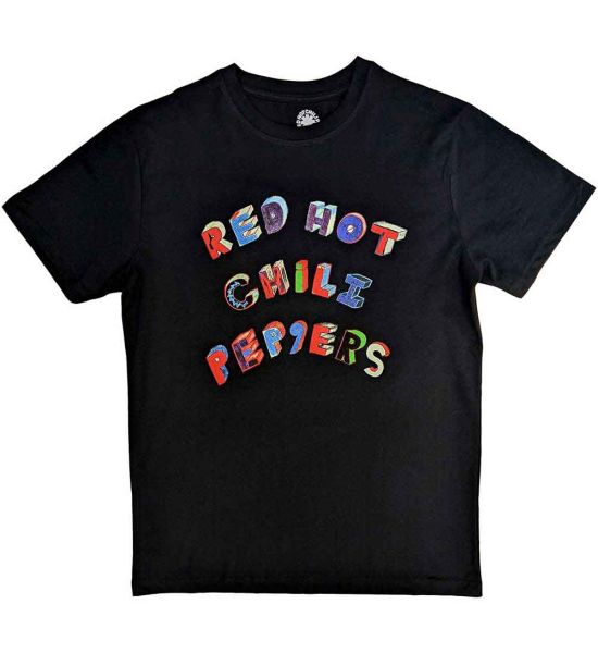 Red Hot Chili Peppers: Colourful Letters - Black T-Shirt