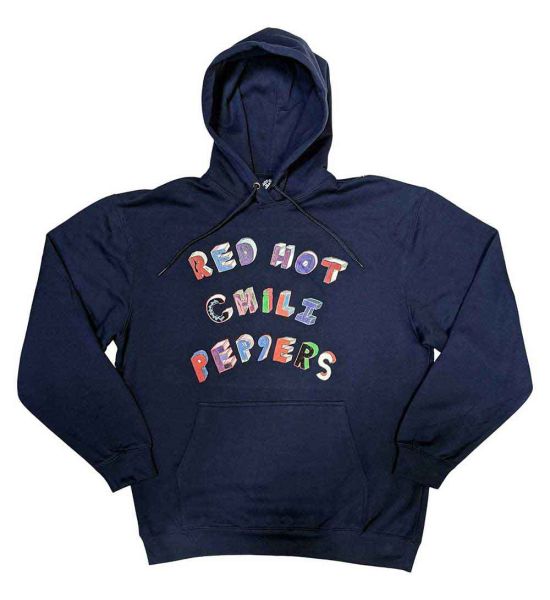 Red Hot Chili Peppers: Colourful Letters - Navy Blue Pullover Hoodie