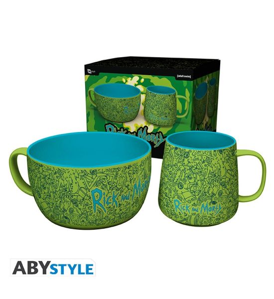 Rick & Morty: Pattern Mug & Bowl Breakfast Set