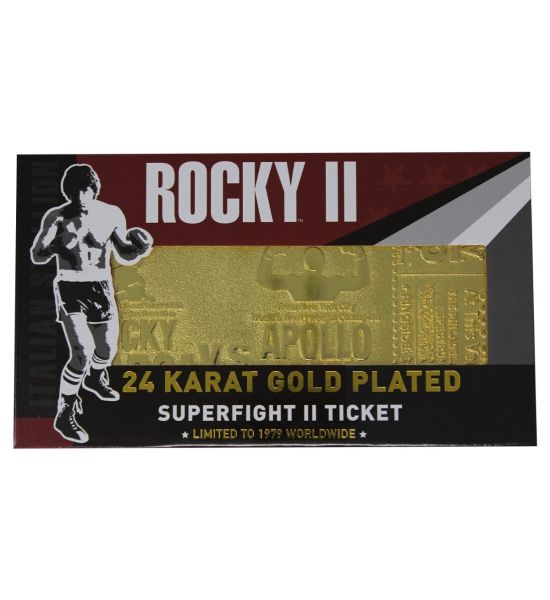 Rocky II: Apollo Creed 24K Gold Plated Limited Edition Fight Ticket