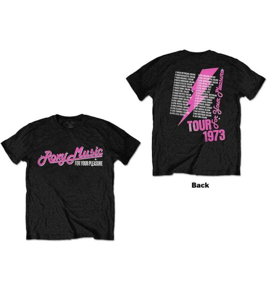 Roxy Music: For Your Pleasure Tour (Back Print) - Black T-Shirt