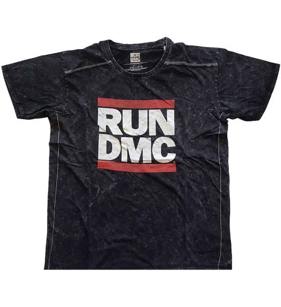 Run DMC: Logo (Snow Wash, Dye Wash) - Black T-Shirt