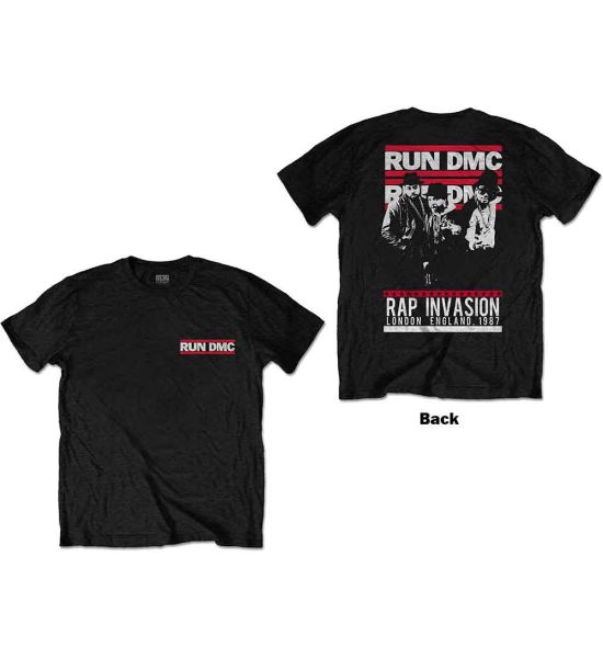 Run DMC: Rap Invasion (Back Print) - Black T-Shirt