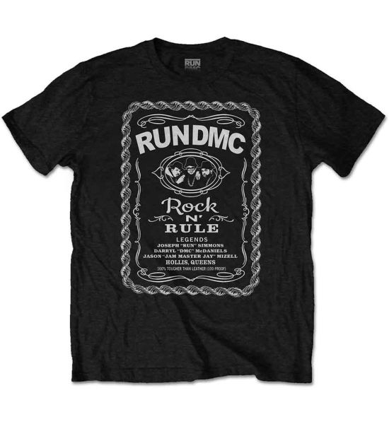 Run DMC: Rock N' Rule Whiskey Label - Black T-Shirt