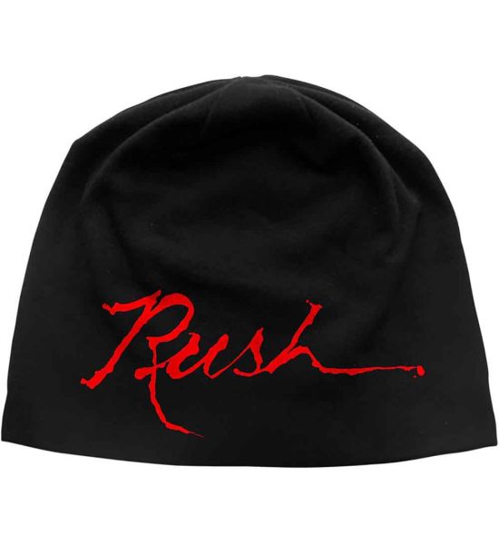 Rush: Logo (Discharge Print) - Black Beanie Hat Preorder