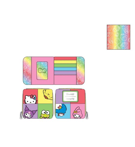 Sanrio: Hello Kitty and Friends Color Block Loungefly Zip Around Wallet