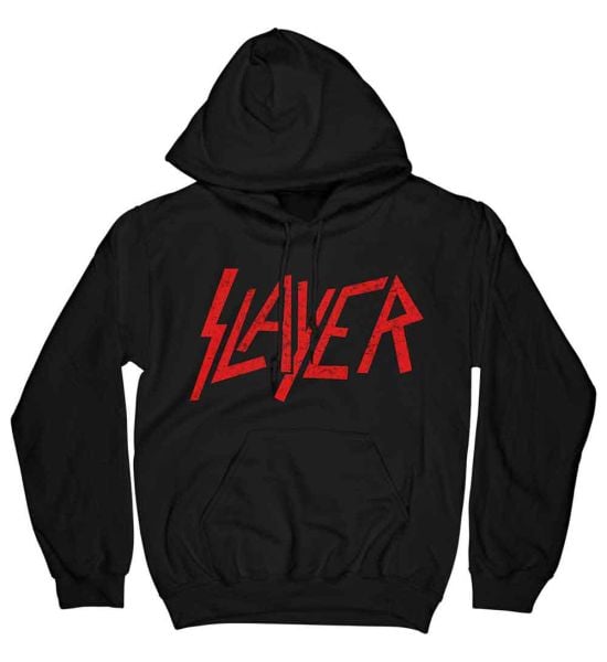 Slayer: Distressed Logo - Black Pullover Hoodie