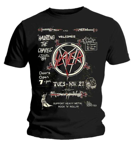 Slayer: Haunting 84 Flier - Black T-Shirt